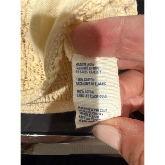 American Eagle Cropped Crochet Tank Top Boho Size Small Chic Cream - Picture 6 of 8